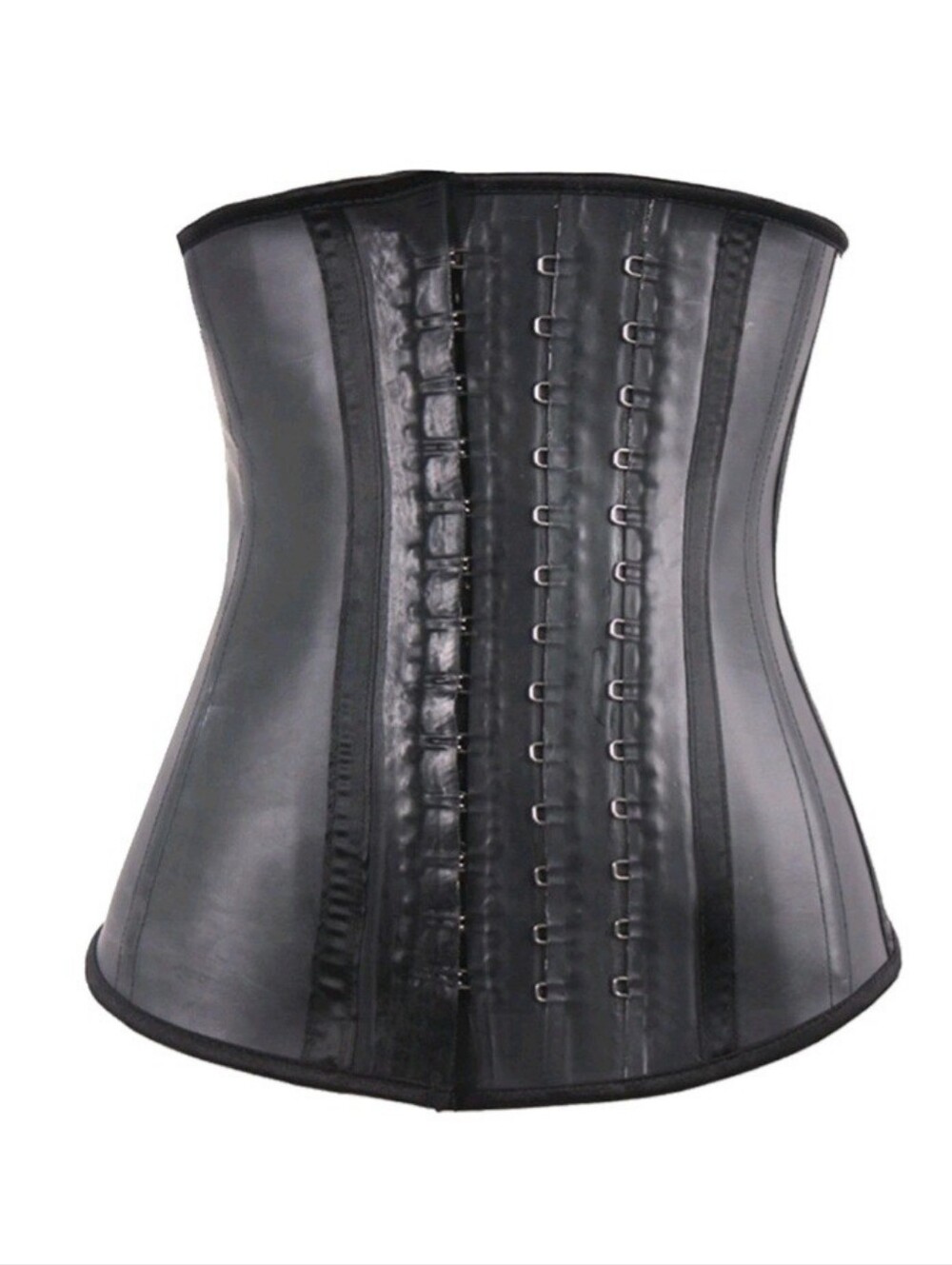 Kim Rule Black Latex Waist Trainer Corset Shapewear Cincher